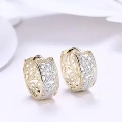 ハワイアンピアス 18k 大人気 フープ ウェディングイエローゴールド シンプル