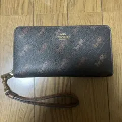超美品COACH 長財布 ブラウンレザー　ホースアンドキャリッジ