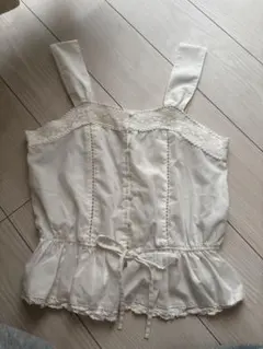 即発送 RETRO GIRLアイボリー ノースリーブ トップス ビスチェ M