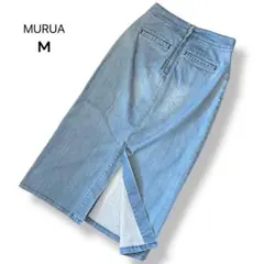 ムルーア MURUAデニムロングスカート フロントスリット IラインMタイト