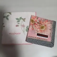 WEDGWOOD 刺繍タオルハンカチとジュンココシノ　ハンカチのセット