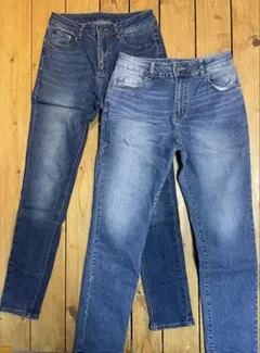 デニムパンツセット　ブルー/インディゴ　レディース　S/M