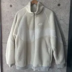 NIKE フルジップ リバーシブル ボア ジャケット　ホワイト×クリーム