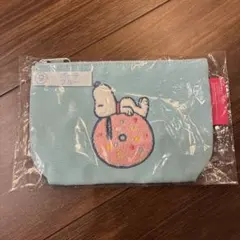 スヌーピーくじ　ポーチ　水色