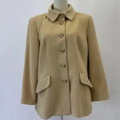 訳あり カルヴェン アンゴラ ウール コート 46 2XL ベージュ ラピーヌのサムネイル