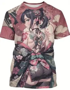 美女 和風美少女 Tシャツ女性 グラフィック プリント アート 入れ墨 タトゥー