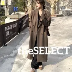 韓国 服 レディース コート ブラウン チェスターコート ロングコート トレンチ