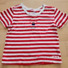 MIKI HOUSE CHIECO SAKU 赤白ストライプ Tシャツ
