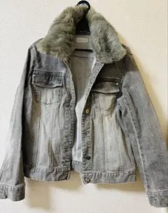 あ*ご様 ファー付きグレー デニムジャケット