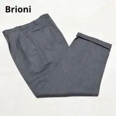 美品 ブリオーニ CANNES 伊製 ウール パンツ グレー L相当 060