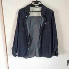 earth music&ecology ダークデニム 長袖シャツ