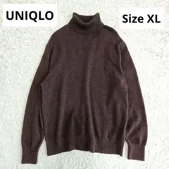 【UNIQLO】ユニクロ カシミヤ100％ タートルネック ニット ブラウン