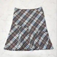 美品 BURBERRY BLUE LABEL チェック切替フレアスカート36