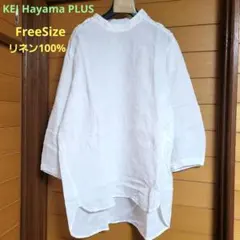 KEI Hayamaケイハヤマプリュス ストライプレースブラウス ベージュ×白 
