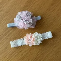 花飾り付きヘアバンドセット