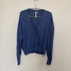 HK WORKS LONDON Vネックカーディガン ブルー ラメのサムネイル