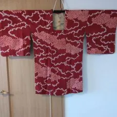 未使用　道行　袷　絞り　正絹　セミアンティーク　保管品