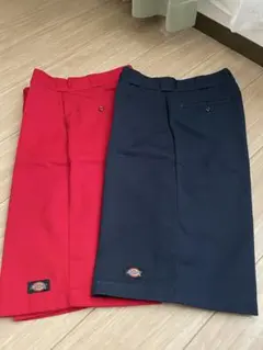 【美品】　ディッキーズ　Dickies ハーフパンツ　紺　赤　2枚セット