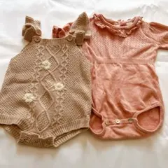 テータテート ルルアミ 2点セット+帽子 しまむら バースデイ ニットロンパース