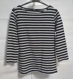 【無印良品】黒白ストライプ　カットソー　Lサイズ