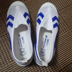 ムーンスター 24.5 EE 上履き ホワイト/ブルー