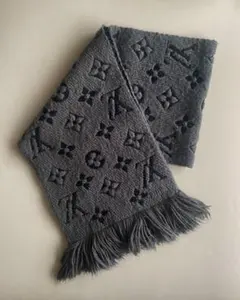 【中古品】ルイ・ヴィトン エシャルプ ロゴ マニア モノグラム マフラー グレー