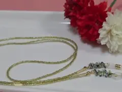 メガネチェーン　グラスコード　メガネストラップ　ハンドメイド　No.95-3
