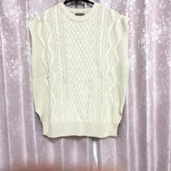 reca オーバーシルエット ケーブル編みニットベスト