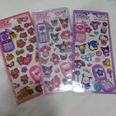 キャラクター ステッカー 3枚セット　平成はっぴーフォン　シール　サンリオ