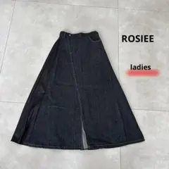 ROSIEE デニム×プリーツスカート　異素材　ブラックのサムネイル