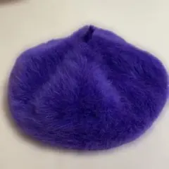 ファー 紫 ベレー帽