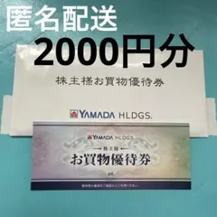 ヤマダ電気　お買物優待券 2000円分 500円✖️4枚