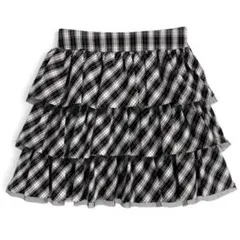 GRL 新品 インパン裏地付きチェック柄ティアードミニスカート［dk1568］