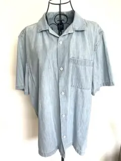 GAP ライトブルー 半袖オープンカラーシャツ　L