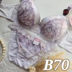 №283【B70】マーブルファンシーレースブラジャー&フルバックショーツ
