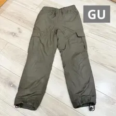GU カーゴパンツ オリーブグリーン 120センチ 裏地暖か