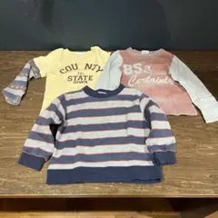 【古着☆サイズ100】長袖　トップス　男女兼用　まとめ売り　3枚セット