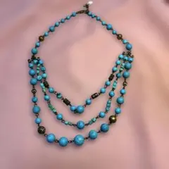 ハンドメイド　天然石ターコイズ　ネックレス