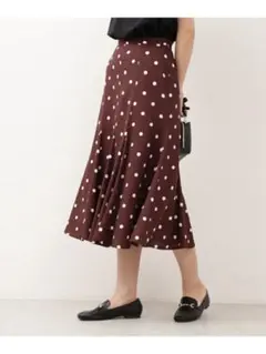 【NATURAL BEAUTY BASIC】洗える ドット ゴアードスカート