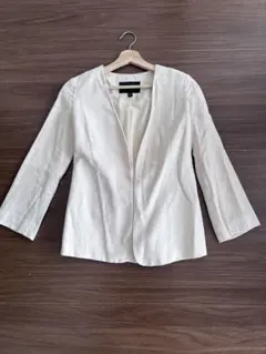 美品☆ BANANA REPUBLIC ノーカラージャケット M アイボリー