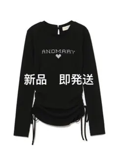 ANDMARY Dot mary logo tops BLACK