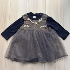 petit main ワンピース 80cm ロンパース付き