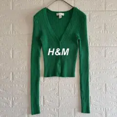 H&M｜エイチアンドエム｜ショート丈 タイト Vネック カーディガン