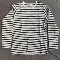 メンズUNIQLO ストライプ 長袖カットソー L 綿