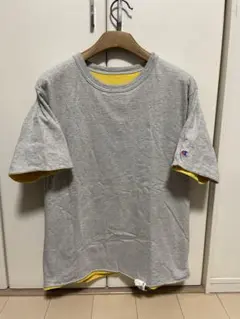 Champion グレー/イエロー Tシャツ 半袖
