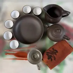 台湾茶器セット 芸舟陶坊 紫砂 急須 茶杯 茶道具　14点