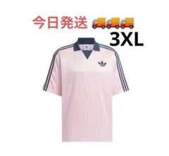 adidas ピンク ストライプ Tシャツ 3XL