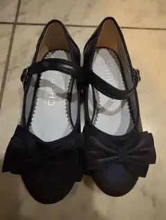 CHOPIN 紺色リボン付き フォーマルシューズ 19.0 未使用