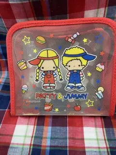 サンリオパティ&ジミー　ポーチ　両面ファスナー　ファンシー　レア