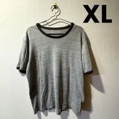 BACK NUMBER Tシャツ XL グレー リンガーT バイカラー 半袖